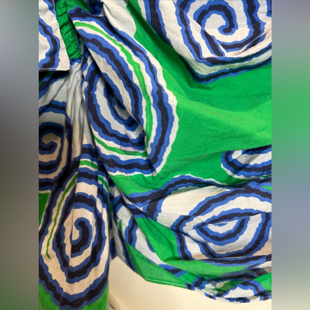 RHODE Green & Blue Spiral Mini Dress - Picture 9 of 9